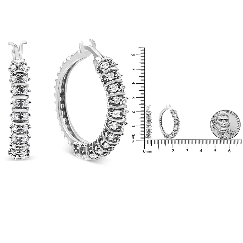 10K White Gold 1/2 Cttw Lab Grown Round Diamond 2 Row Semi Eternity HoLend sparkle to your look with these dazzling diamond hoop earrings. Crafted in cool 10K white gold, each earring features two rows of shimmering lab grown diamonds 10K White Gold 12 Cttw Lab Grown Round Diamond 2 Row Semi Eternity Hoop Earrings Earrings10K White Gold 12 Cttw Lab Grown Round Diamond 2 Row Semi Eternity Hoop Earrings 