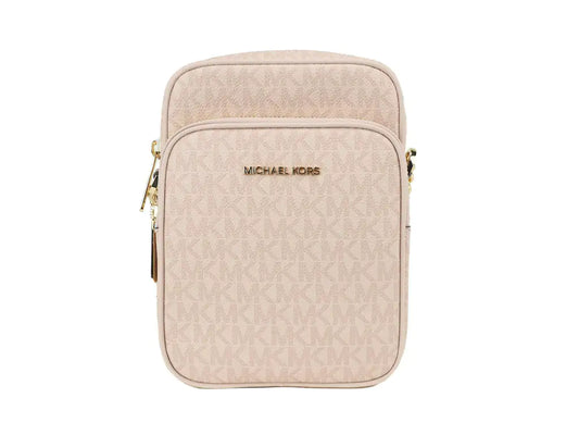 Michael Kors Jet Set Travel Medium Flight Crossbody Bag – Powder BlushTravel in style with the Michael Kors Jet Set Medium Flight Crossbody Bag in Powder Blush. Crafted from signature PVC, it features an inner slip pocket, 3 card slotsMichael Kors Jet Set Travel Medium Flight Crossbody Bag – Powder Blush PVCMichael Kors Jet Set Travel Medium Flight Crossbody Bag – Powder Blush PVC