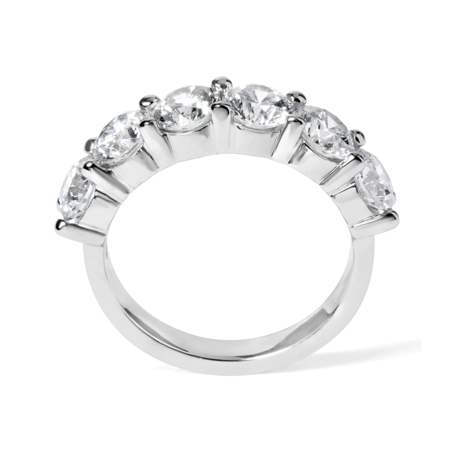 14K White Gold 3.0 Cttw Lab-Grown Diamond Shared Prong Set 6 Stone BanCelebrate love's eternal dance with this exquisite ring, a fusion of tradition and innovation. Six dazzling lab-grown diamonds, each a brilliant round cut, shine wit14K White Gold 3.0Rings14K White Gold 3.0