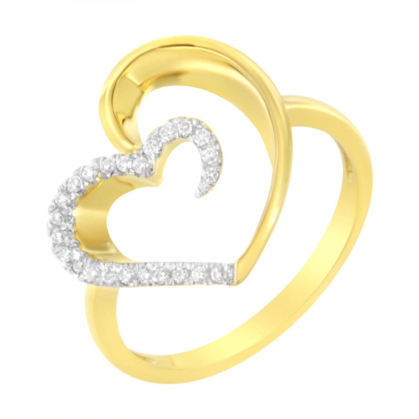 10KT Yellow Gold 1/10 cttw Diamond Heart Shape Ring (K-L, I1-I2)Express your love with this enchanting Diamond Heart Ring, a timeless symbol of romance and devotion. Crafted in radiant 10k yellow gold, this elegant ring features 10KT Yellow Gold 110 cttw Diamond Heart Shape Ring 10KT Yellow Gold 110 cttw Diamond Heart Shape Ring 