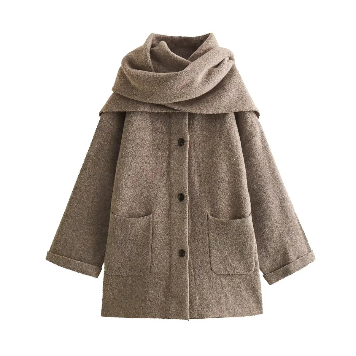 Chic 3-Color Knit Coat Set with Cozy Scarf - Perfect for Stylish LayerIntroducing our stylish and versatile jacket with scarf, perfect for the modern individual looking to elevate their wardrobe. Crafted from high-quality polyester fibChic 3-Color Knit Coat SetCoatsChic 3-Color Knit Coat Set